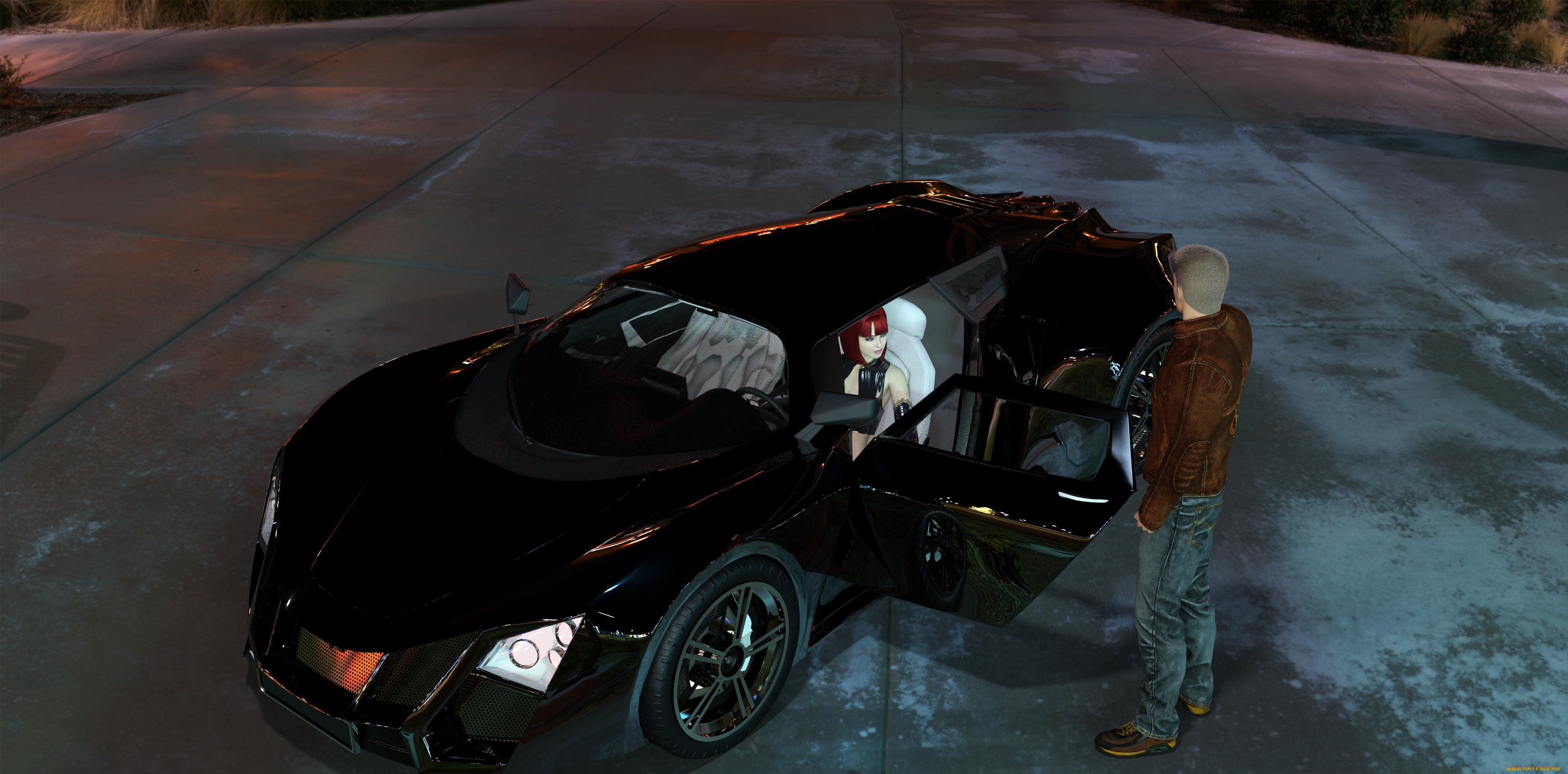 , 3d car&girl, , , , , 